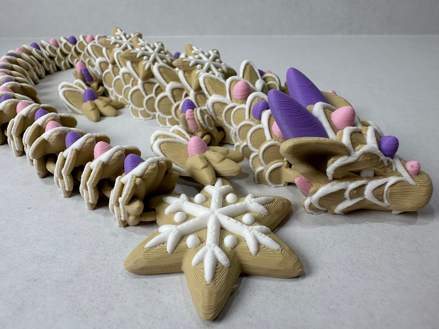 3D Printed Articulating Gingerbread Dragon – Sweet Holiday Fantasy Decor