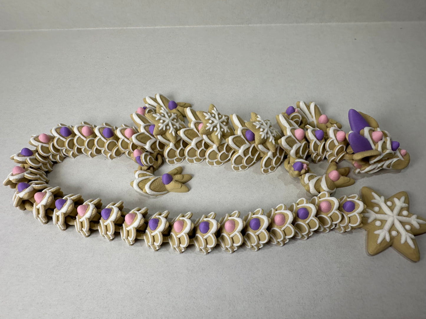 3D Printed Articulating Gingerbread Dragon – Sweet Holiday Fantasy Decor