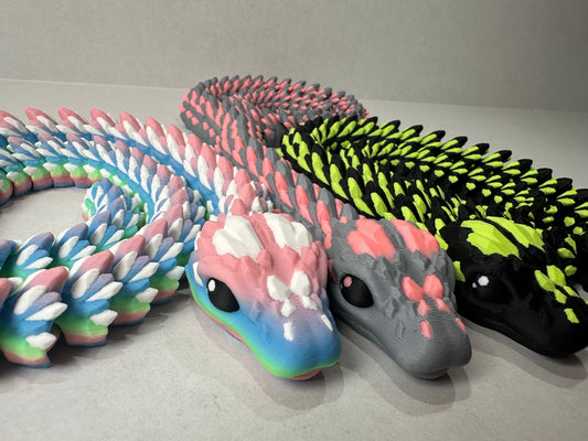 3D Printed Articulating Crystal Snake – Fantasy Decor or Unique Gift