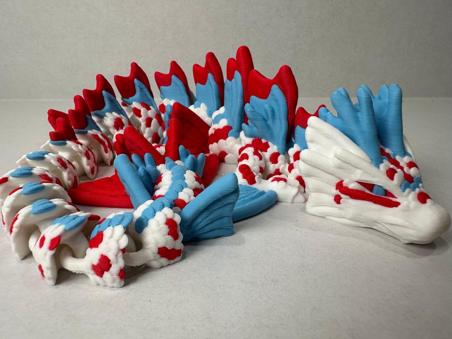 3D Printed Articulating Koi Fish Dragon – Elegant Fantasy Decor Gift