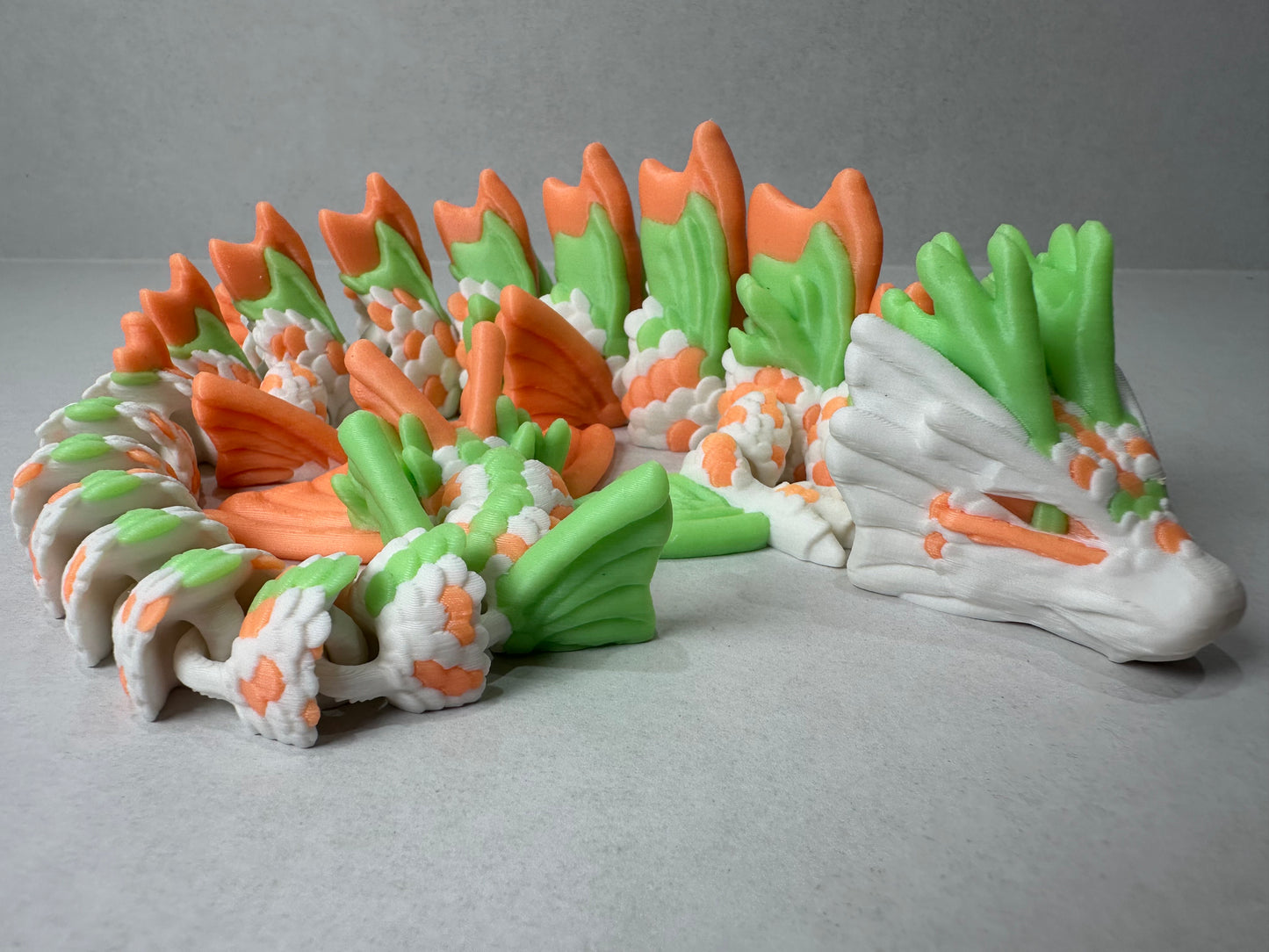3D Printed Articulating Koi Fish Dragon – Elegant Fantasy Decor Gift
