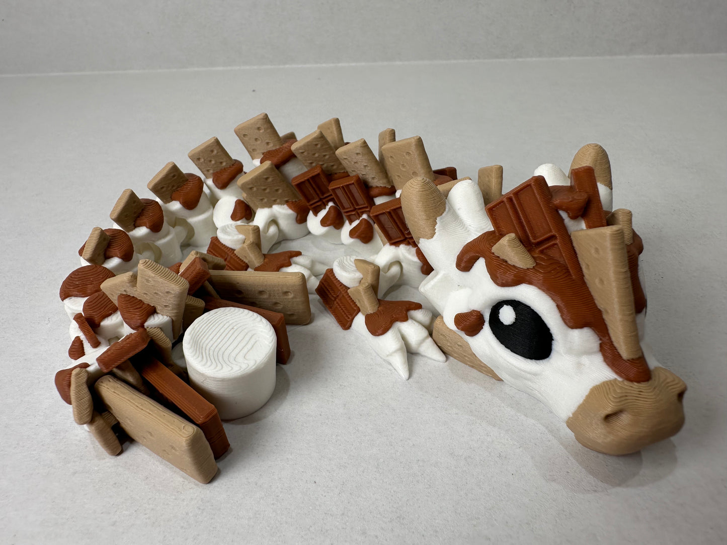 3D Printed Articulating Baby S’more Dragon – Cute Fantasy Campfire Decor