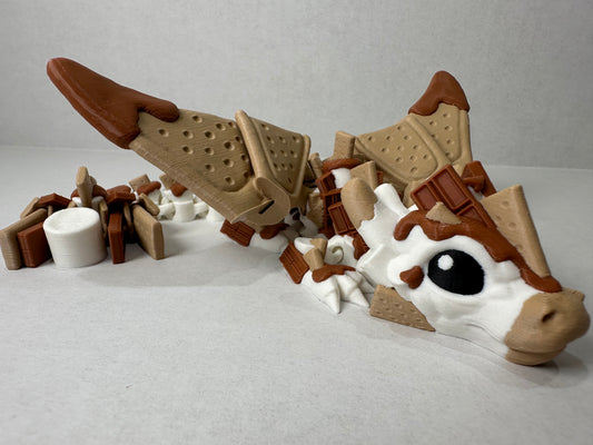 3D Printed Articulating Baby S’more Dragon – Cute Fantasy Campfire Decor