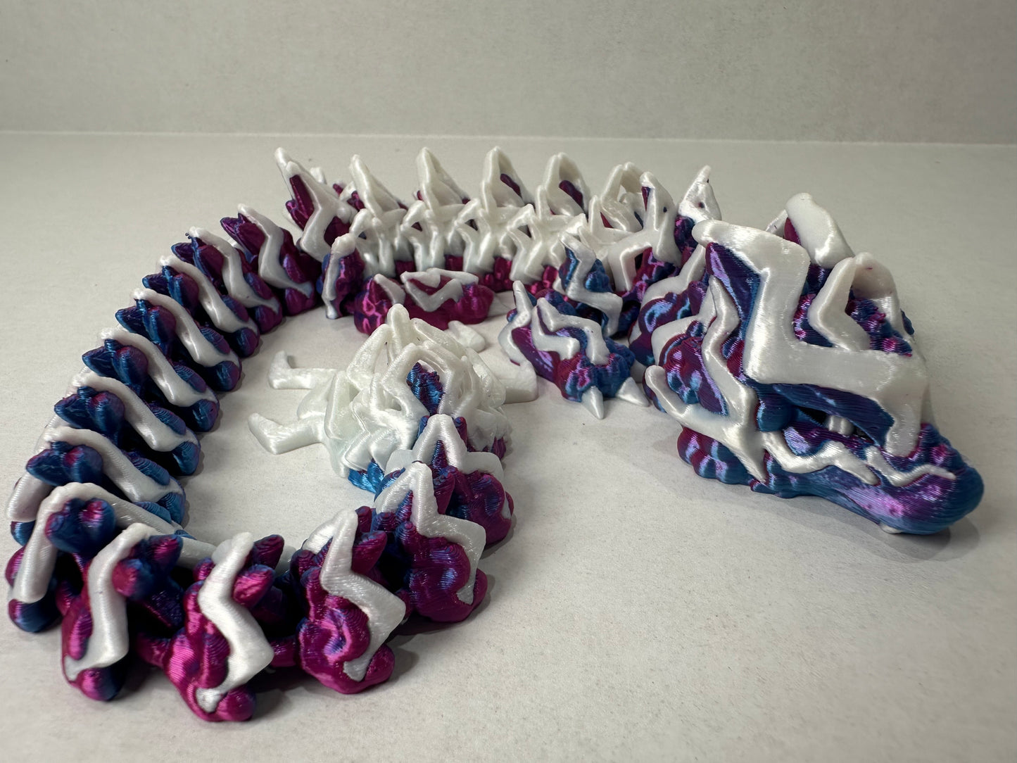 3D Printed Articulating Storm Dragon – Poseable Fantasy Creature Shelf Decor