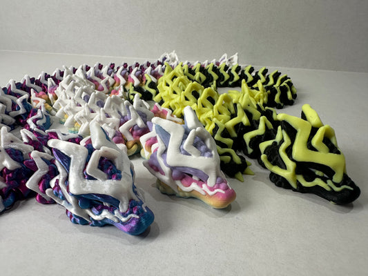 3D Printed Articulating Storm Dragon – Poseable Fantasy Creature Shelf Decor