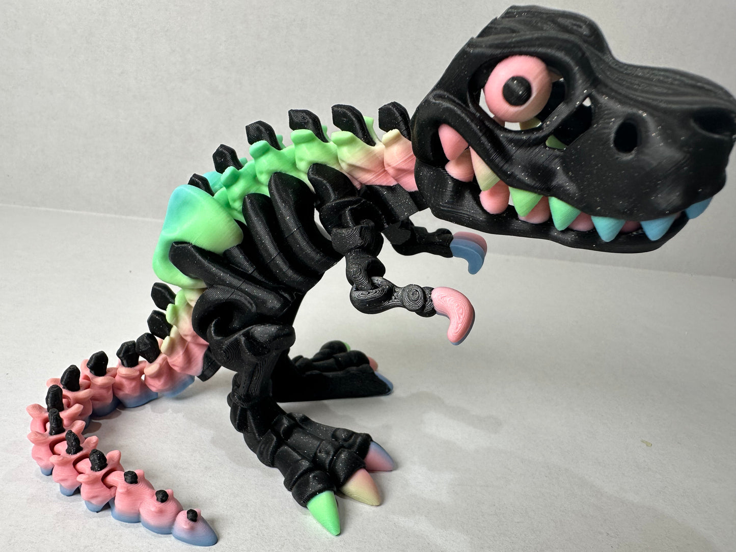 3D Printed Articulating Skeleton T-Rex – Poseable Dinosaur Desk or Shelf Decor