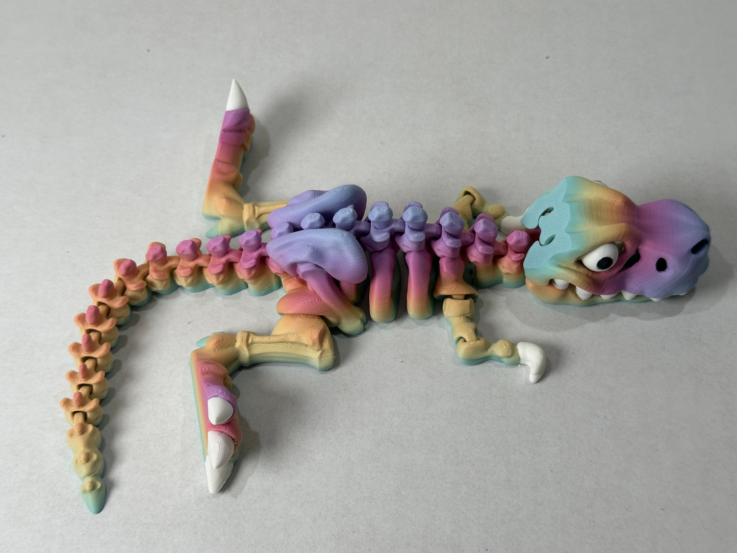 3D Printed Articulating Skeleton T-Rex – Poseable Dinosaur Desk or Shelf Decor
