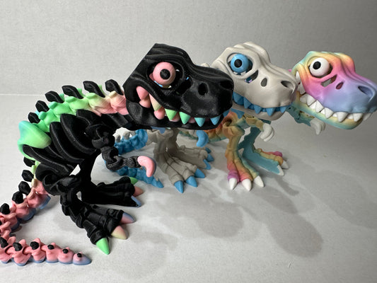 3D Printed Articulating Skeleton T-Rex – Poseable Dinosaur Desk or Shelf Decor