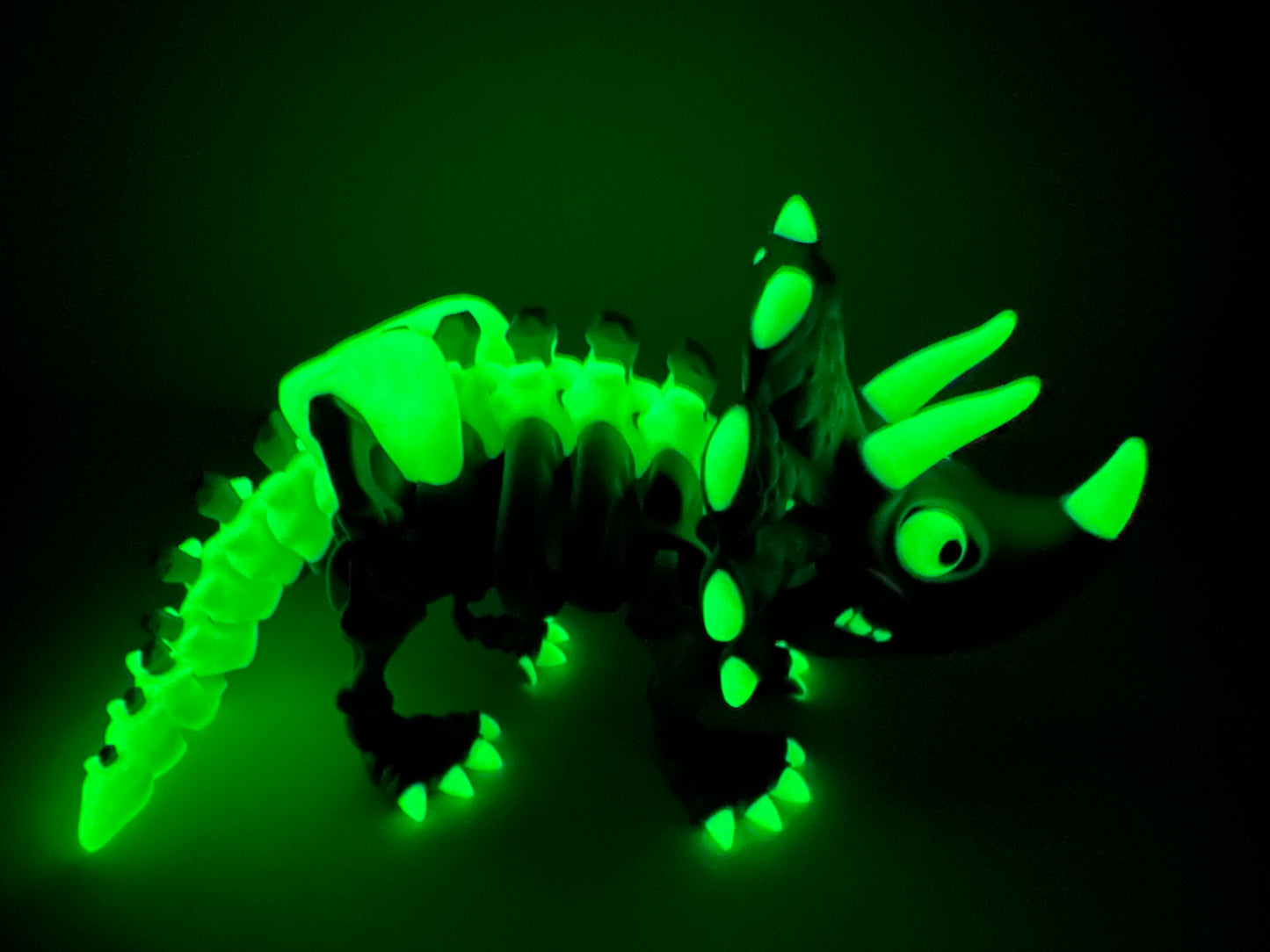 Articulating Skeleton Triceratops – 3D Printed Dinosaur Fossil | Glow, Rainbow, Sparkle Candy Variants | Collectible Dino Gift