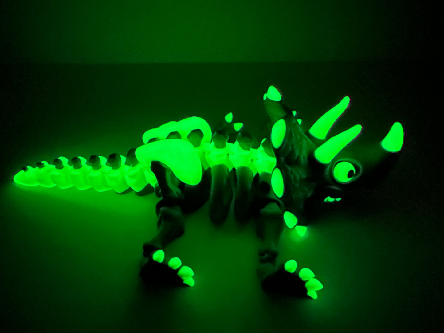 Articulating Skeleton Triceratops – 3D Printed Dinosaur Fossil | Glow, Rainbow, Sparkle Candy Variants | Collectible Dino Gift