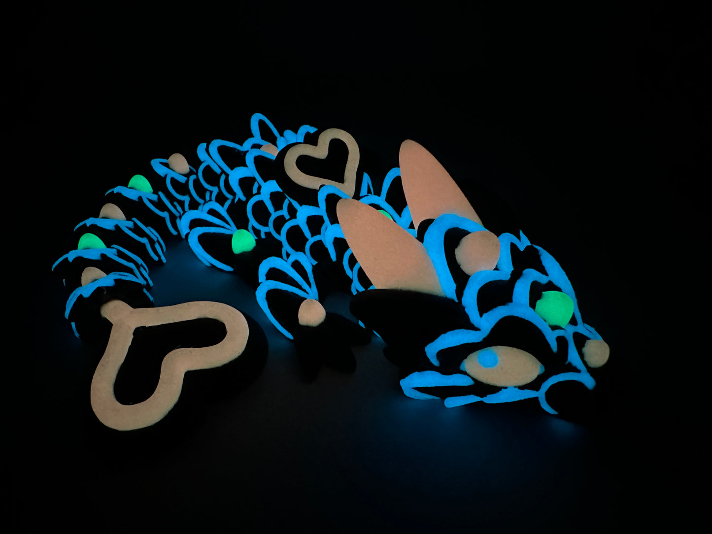3D Printed Articulating Baby Heart Cookie Dragons – Poseable Fantasy Creatures – Gift