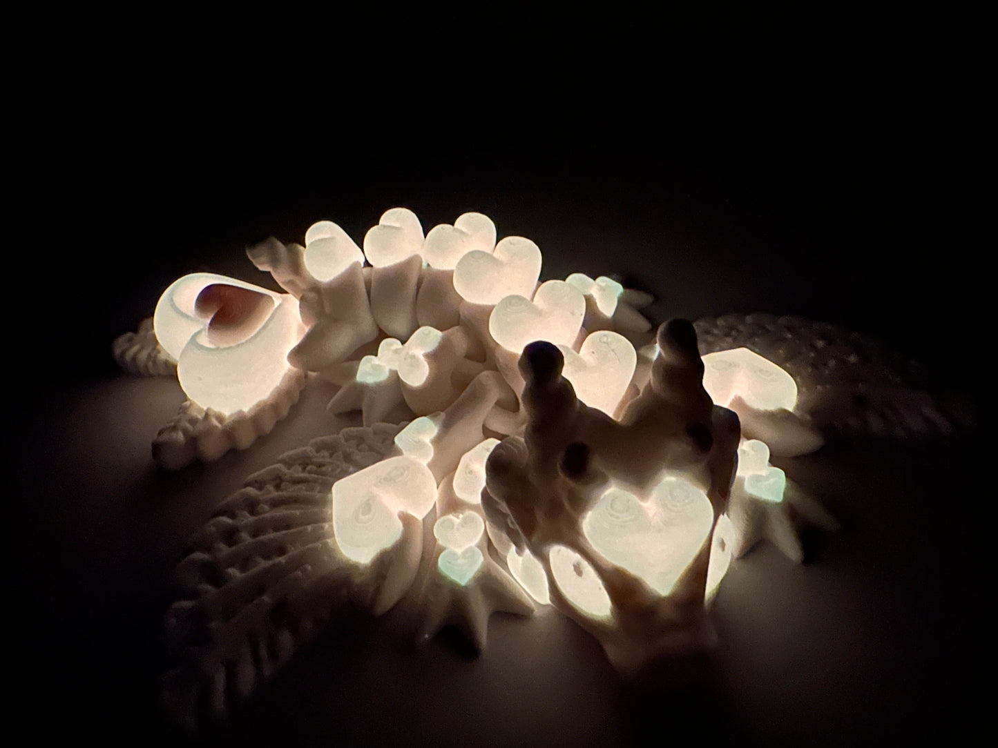 3D Printed Articulating Baby Heart Dragon – Poseable 6" Fantasy Figurine | Glow in the Dark Collectible