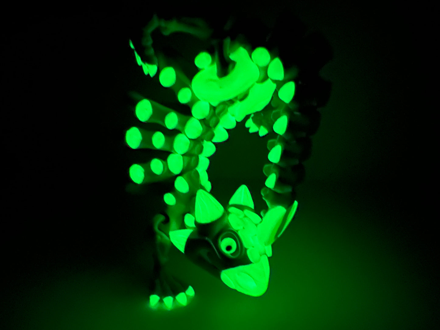 3D Printed Articulated Ankylosaurus Skeleton Dinosaur Figurine Glow Rainbow