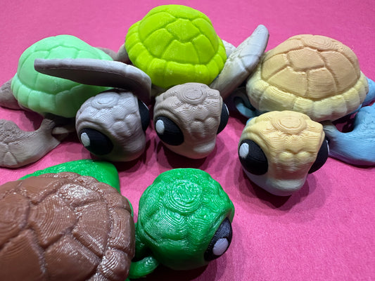 3D Printed Articulating Sea Turtles – Ocean-Inspired Poseable Decor