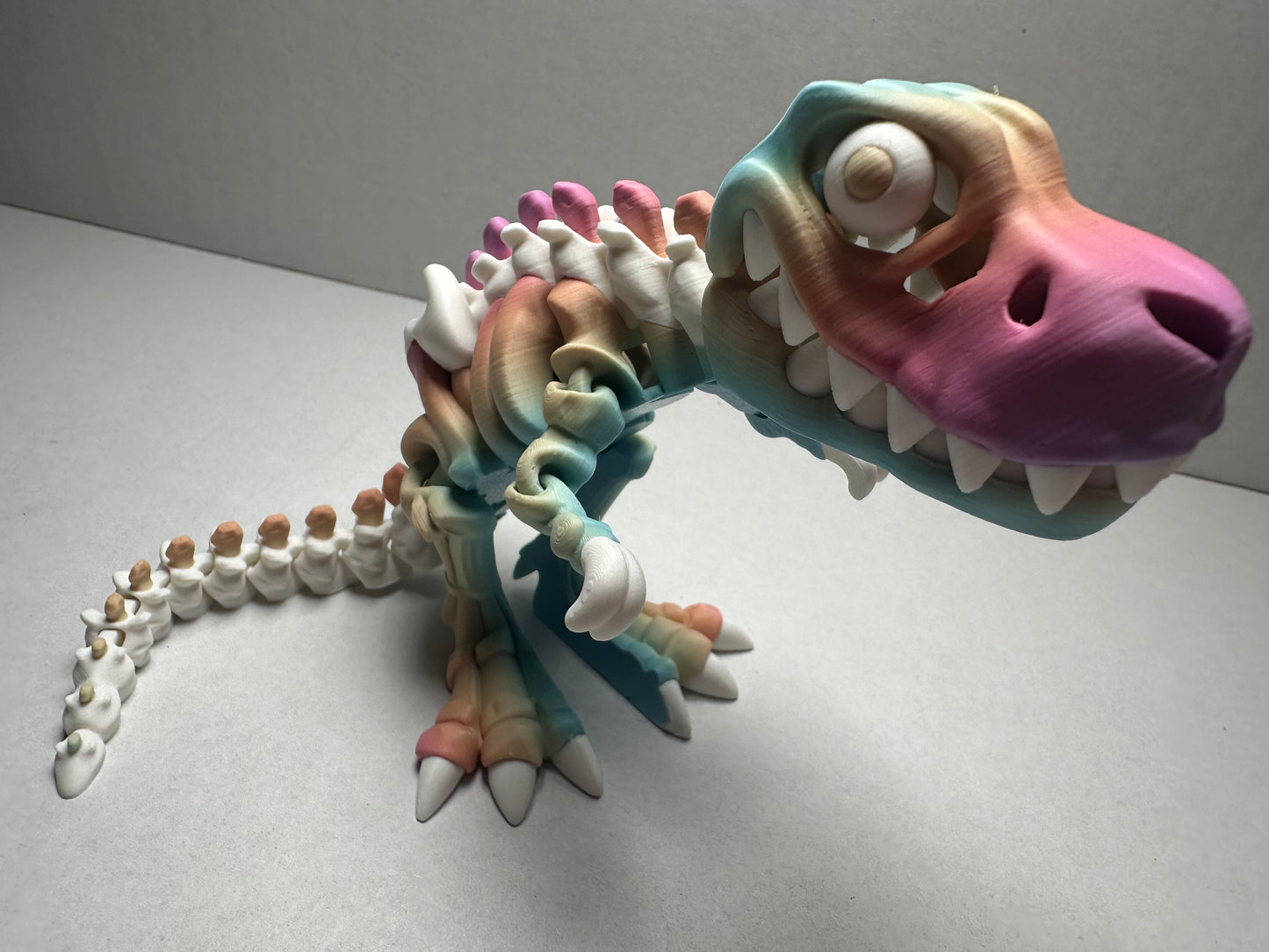 3D Printed Articulating Skeleton T-Rex – Poseable Dinosaur Desk or Shelf Decor