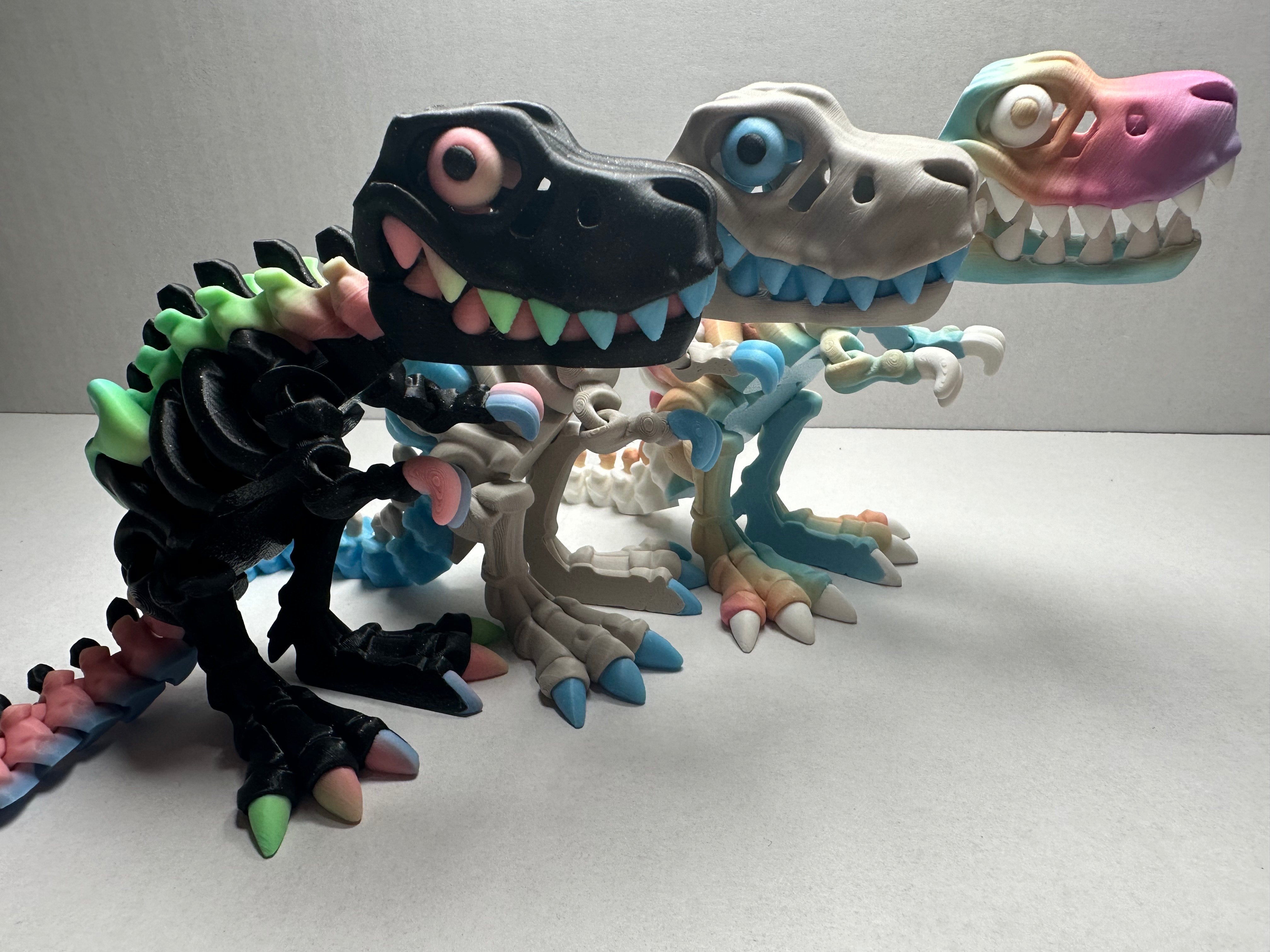 3D Printed Articulating Skeleton T-Rex – Poseable Dinosaur Desk or