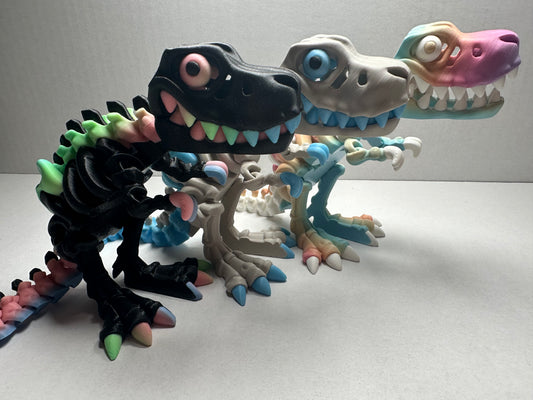 3D Printed Articulating Skeleton T-Rex – Poseable Dinosaur Desk or Shelf Decor
