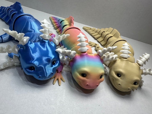 Articulating Axolotl – 3D Printed Poseable Amphibian Shelf or Desk Decor