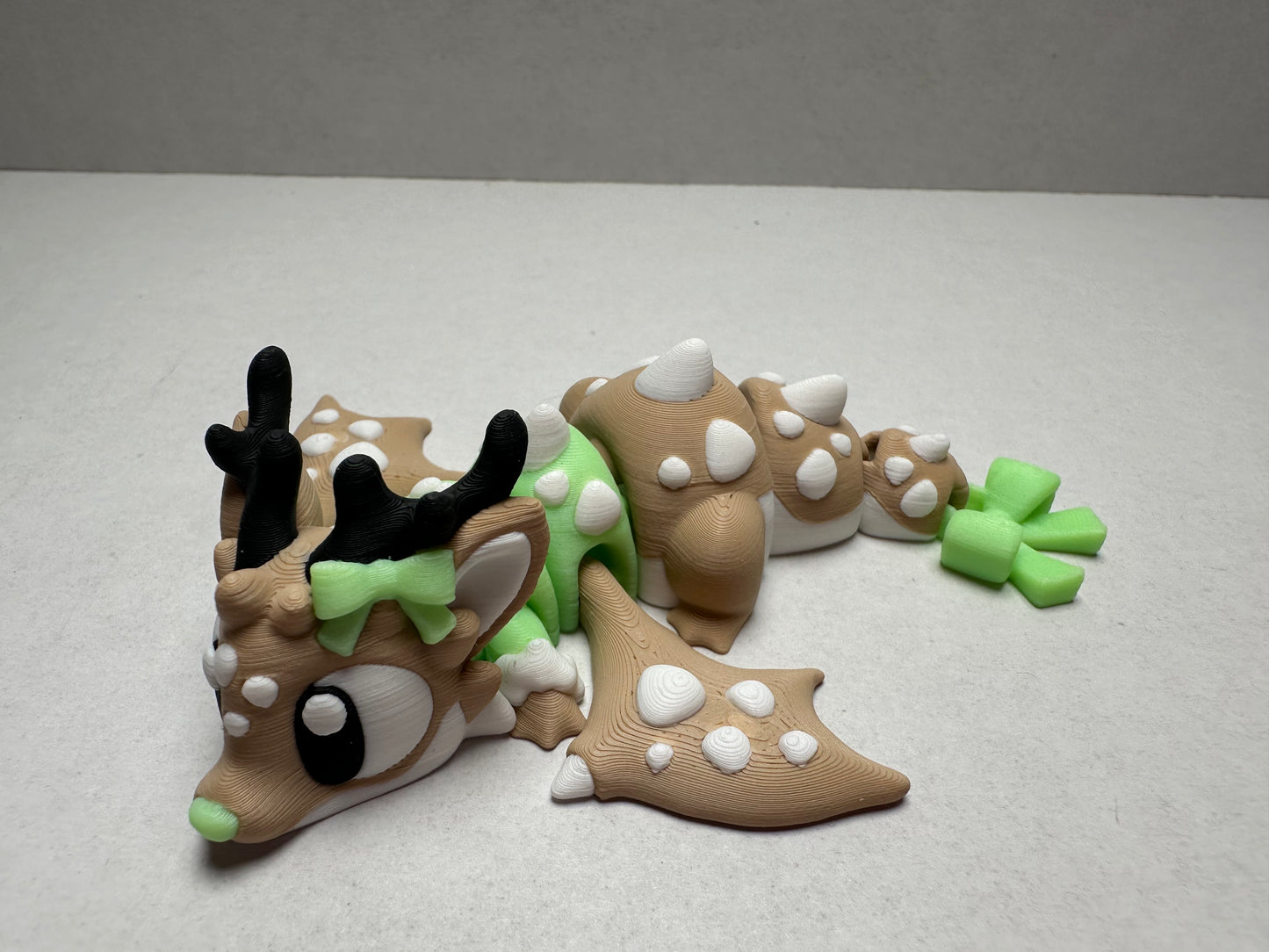 Magnetic Baby Reindeer Dragon 3D Printed Fantasy Figurine, Glow in the Dark, Cute Desk Decor