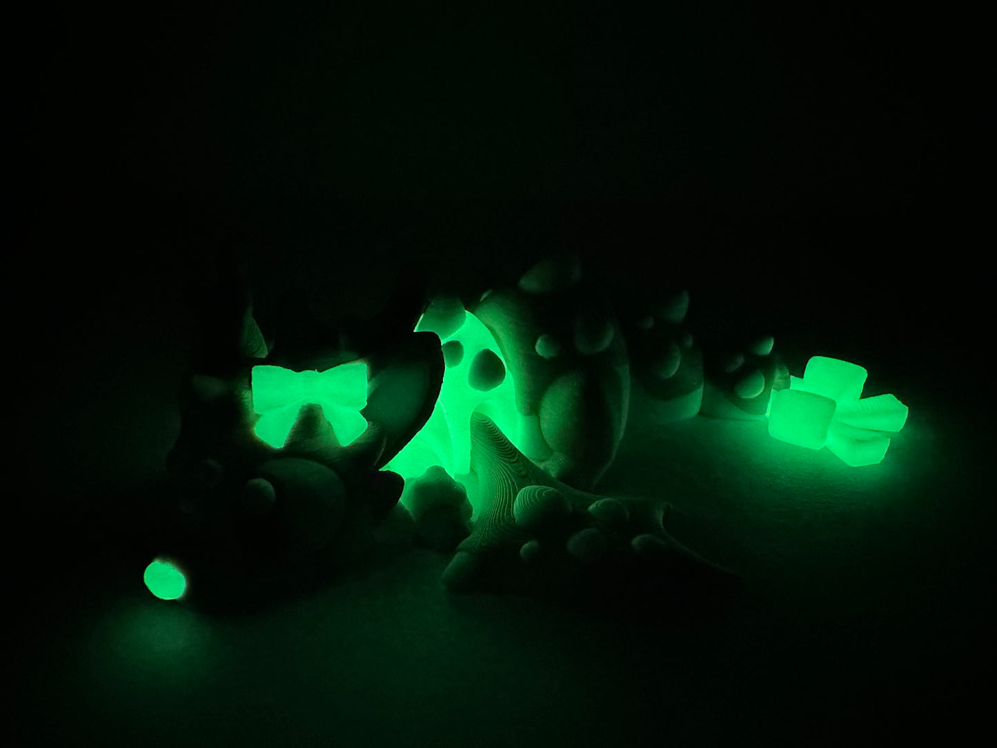 Magnetic Baby Reindeer Dragon 3D Printed Fantasy Figurine, Glow in the Dark, Cute Desk Decor