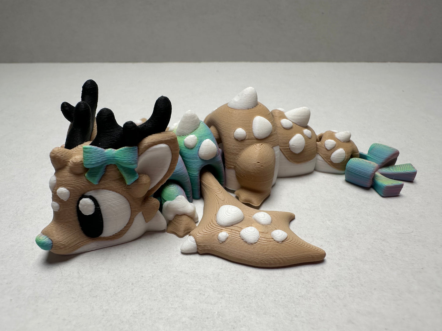 Magnetic Baby Reindeer Dragon 3D Printed Fantasy Figurine, Glow in the Dark, Cute Desk Decor