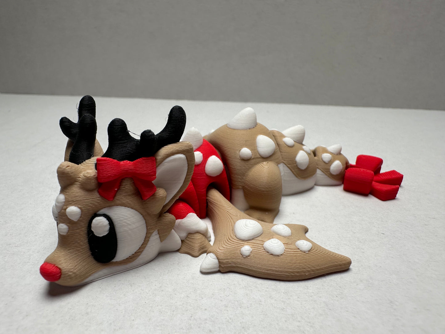 Magnetic Baby Reindeer Dragon 3D Printed Fantasy Figurine, Glow in the Dark, Cute Desk Decor
