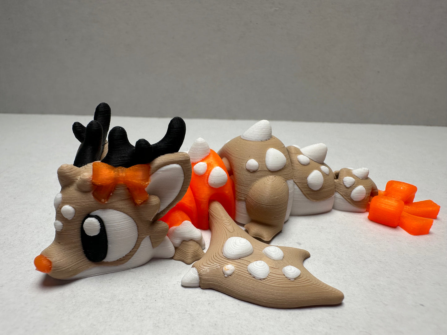 Magnetic Baby Reindeer Dragon 3D Printed Fantasy Figurine, Glow in the Dark, Cute Desk Decor