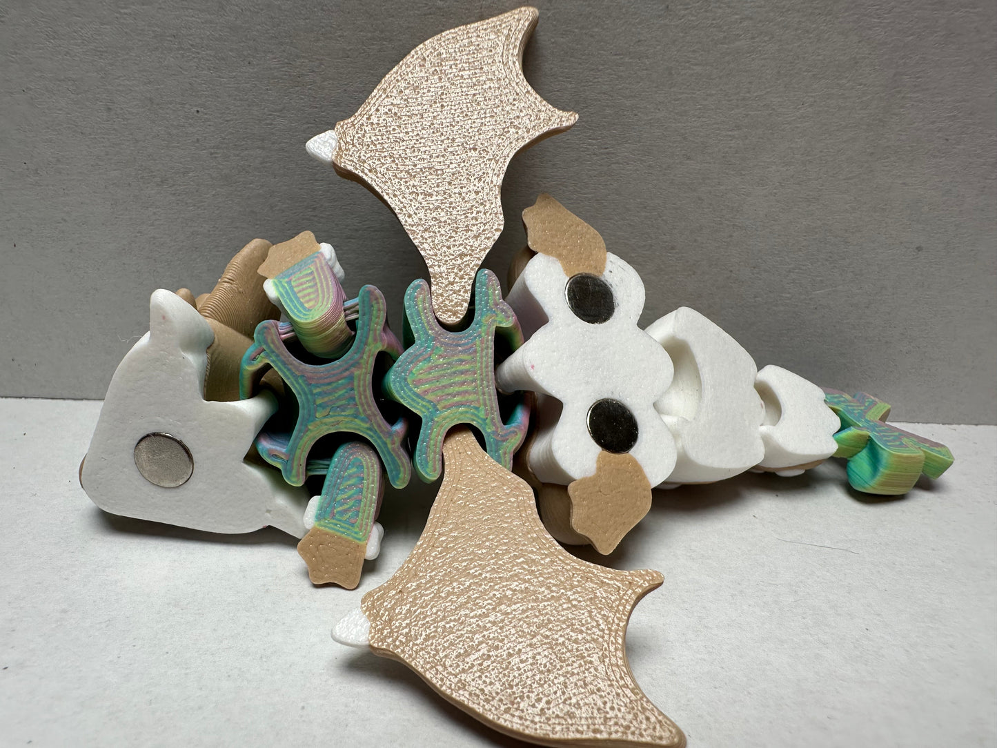 Magnetic Baby Reindeer Dragon 3D Printed Fantasy Figurine, Glow in the Dark, Cute Desk Decor