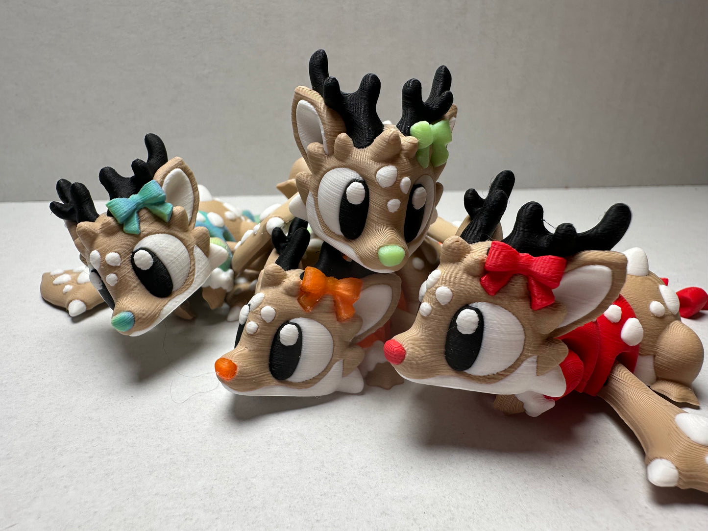Magnetic Baby Reindeer Dragon 3D Printed Fantasy Figurine, Glow in the Dark, Cute Desk Decor