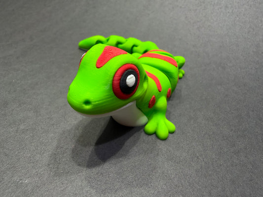 Articulating Magnetic Day Gecko, 3D Printed Flexible Lizard, Fridge Magnet Decor, Reptile Gift
