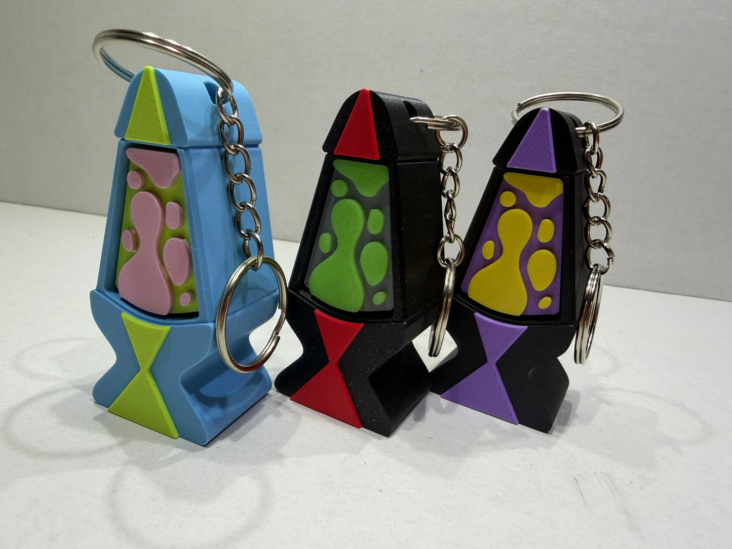 3D Printed Lava Lamp Clicker Keychain | Retro Fidget Accessory (Glow Option)